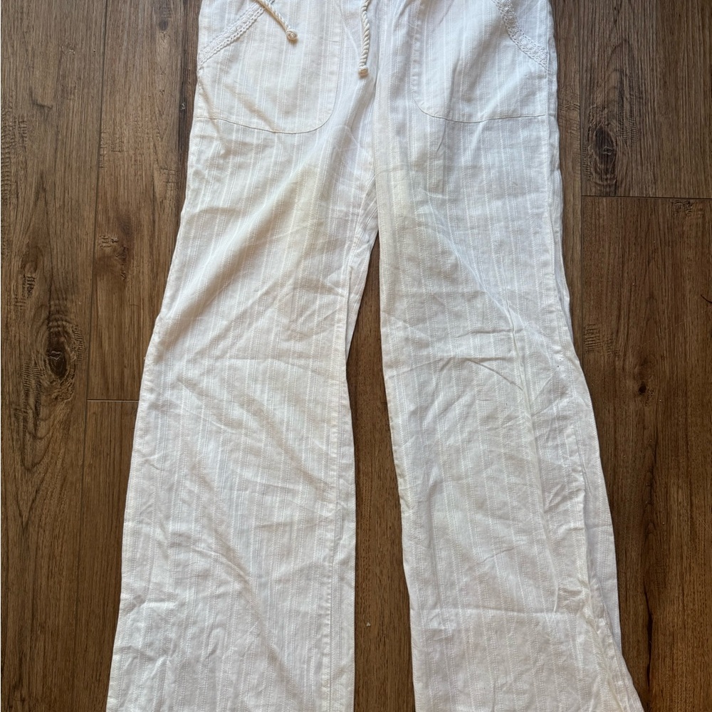 Women's White Linen Pants